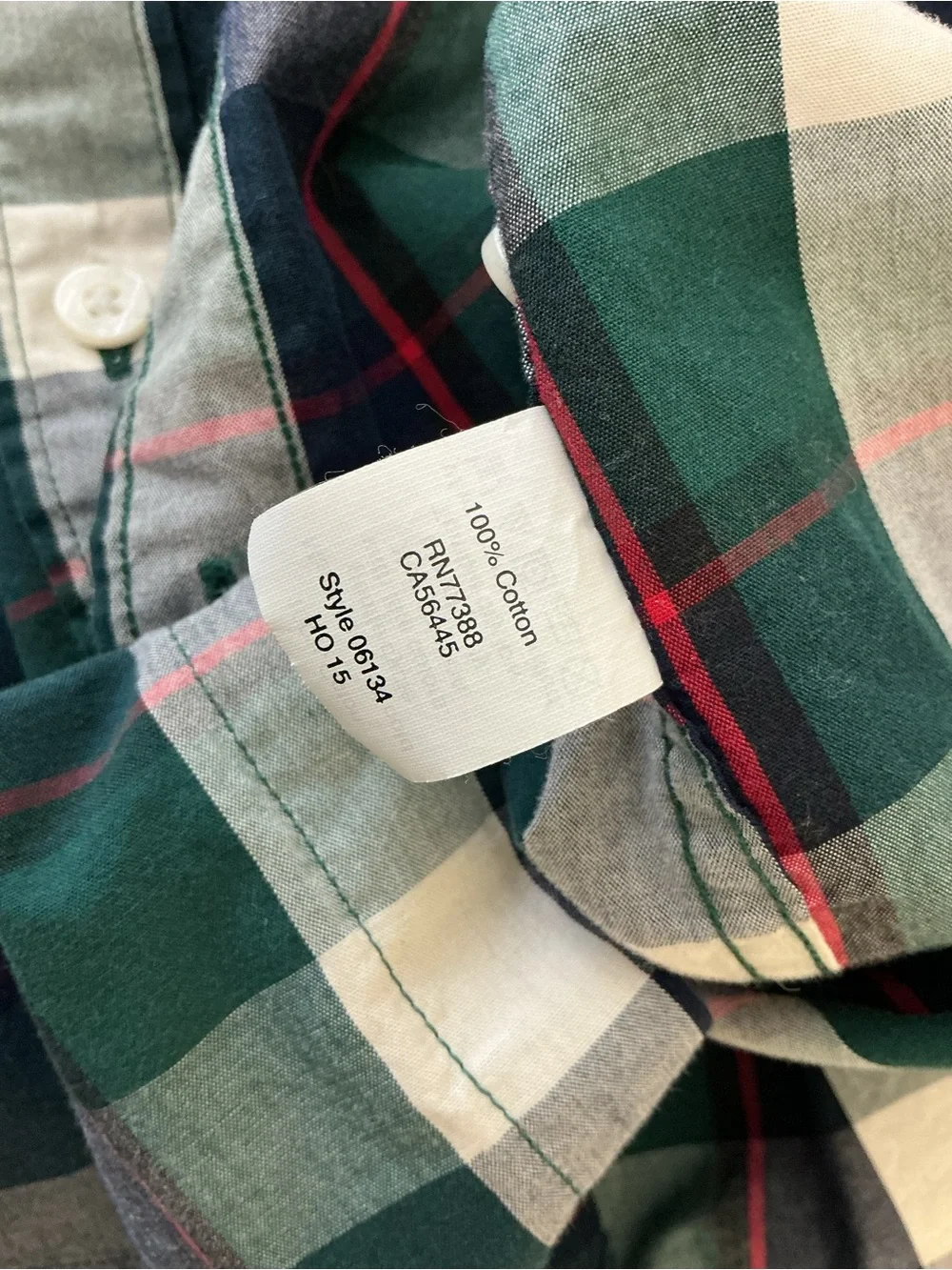 J. Crew Slim Washed Shirt in Holiday Green Plaid